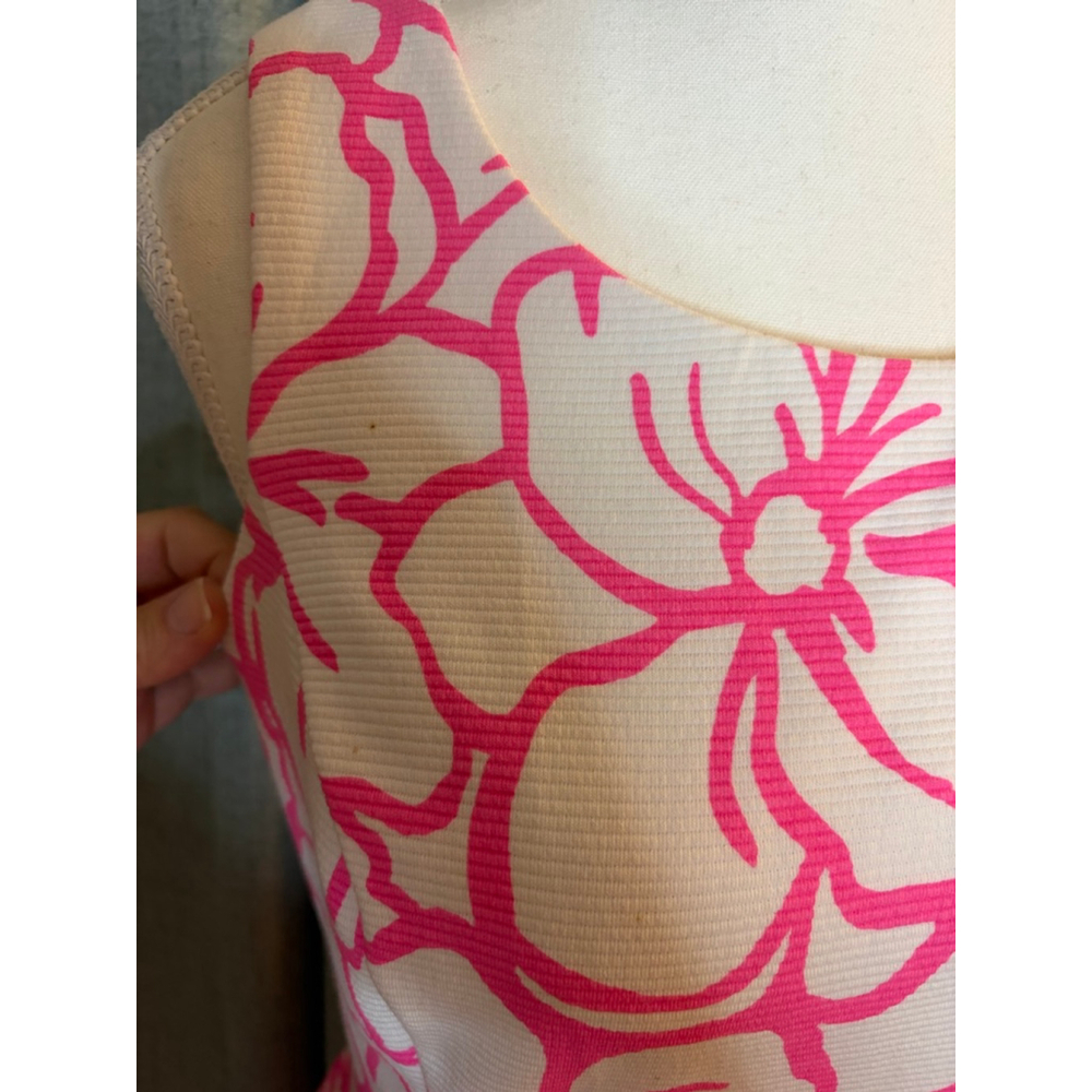 Lilly Pulitzer Bella Dress Strike a Posie Pink Floral Fit Flare M - Picture 10 of 11